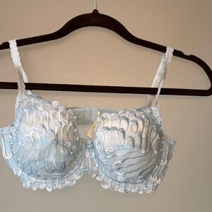 Light Blue Embroidered Underwire Bra - Women’s Intimates